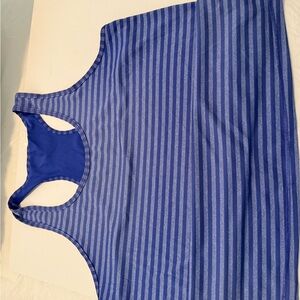 Danskin Blue and Gray Striped Tank Top